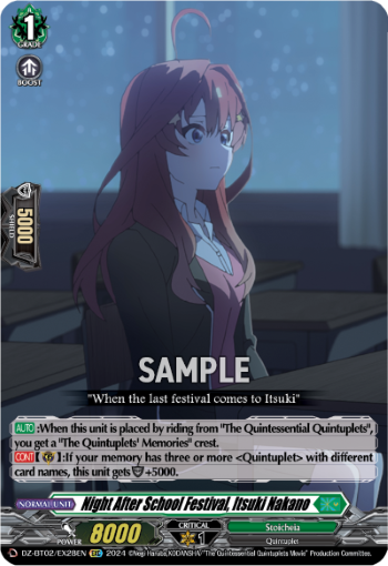 Night After School Festival, Itsuki Nakano: DZ Booster Set 02: Illusionless Strife