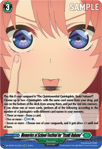 Memories of School Festival for Itsuki Nakano: DZ Booster Set 02: Illusionless Strife