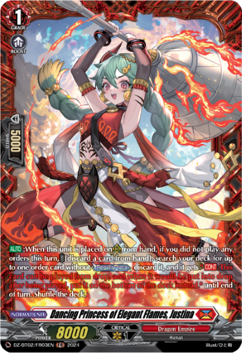 Dancing Princess of Elegant Flames, Justina: DZ Booster Set 02: Illusionless Strife