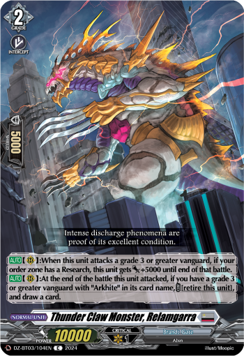 Thunder Claw Monster, Relamgarra: DZ Booster Set 03: Dimensional Transcendence