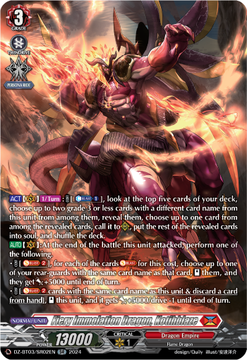 Fiery Immolation Dragon, Kotihblaze: DZ Booster Set 03: Dimensional Transcendence