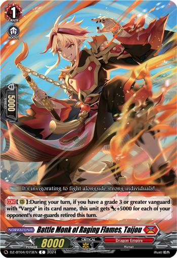 Battle Monk of Raging Flames, Taijou: DZ Booster Set 04: Destined Showdown