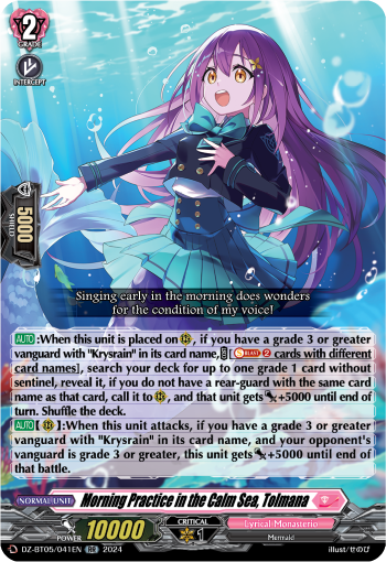 Morning Practice in the Calm Sea, Tolmana: DZ Booster Set 05: Omniscient Awakening