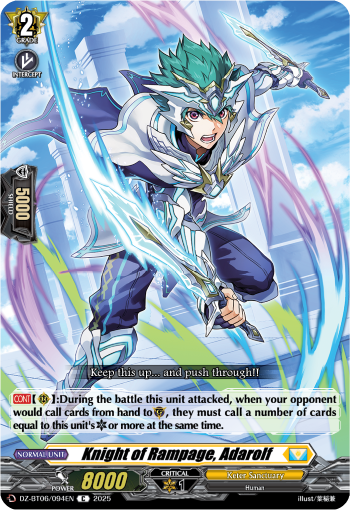 Knight of Rampage, Adarolf: DZ Booster Set 06: Generation Dragenesis