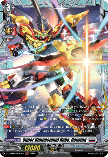 Super Dimensional Robo, Daiwing: DZ Booster Set 06: Generation Dragenesis