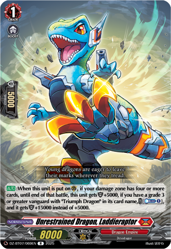 Unrestrained Dragon, Laddieraptor : DZ Booster Set 07: Moon Fangs & Cerulean Blaze