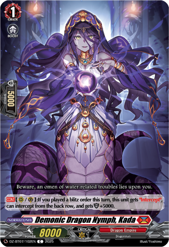 Demonic Dragon Nymph, Kada : DZ Booster Set 07: Moon Fangs & Cerulean Blaze