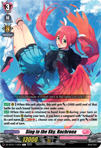 Sing to the Sky, Rachroea : DZ Booster Set 07: Moon Fangs & Cerulean Blaze