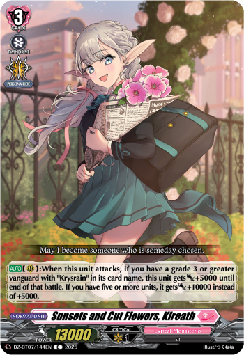 Sunsets and Cut Flowers, Kireath : DZ Booster Set 07: Moon Fangs & Cerulean Blaze