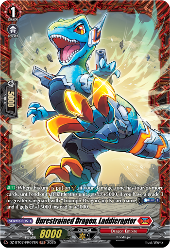 Unrestrained Dragon, Laddieraptor : DZ Booster Set 07: Moon Fangs & Cerulean Blaze