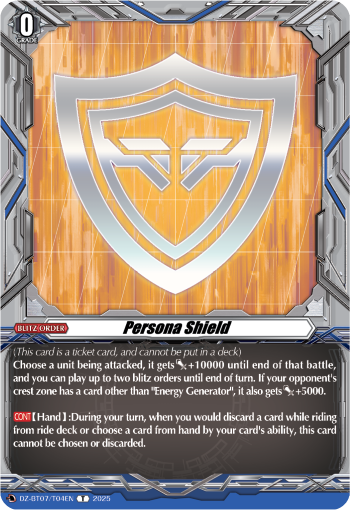 Persona Shield : DZ Booster Set 07: Moon Fangs & Cerulean Blaze