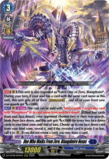 One Who Walks from Zero, Blangdmire Nexus: DZ Booster Set 08: Knights 0f Rebirth