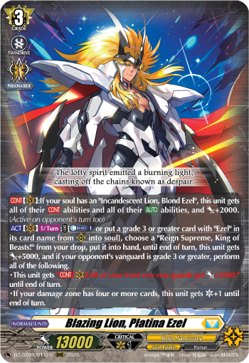 Blazing Lion, Platina Ezel: DZ Booster Set 09: Super Brave Detonation