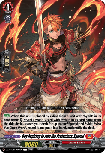 Boy Aspiring to Join the Protectors, Sperod: DZ Booster Set 09: Super Brave Detonation