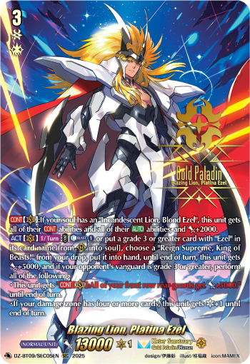 Blazing Lion, Platina Ezel: DZ Booster Set 09: Super Brave Detonation