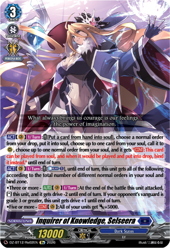 Inquirer of Knowledge, Selseera: DZ Booster Set 12: Chasm of Lost Souls