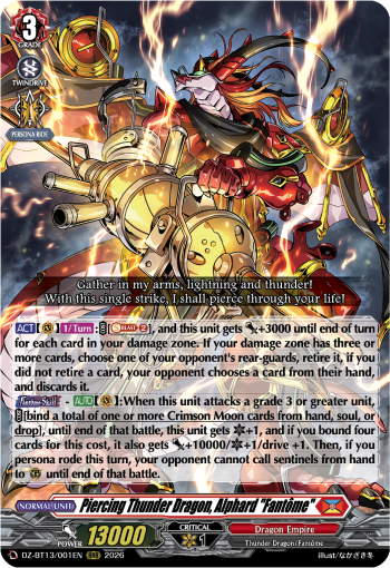 Piercing Thunder Dragon, Alphard "Fantome": DZ Booster Set 13: Parallactic Clash