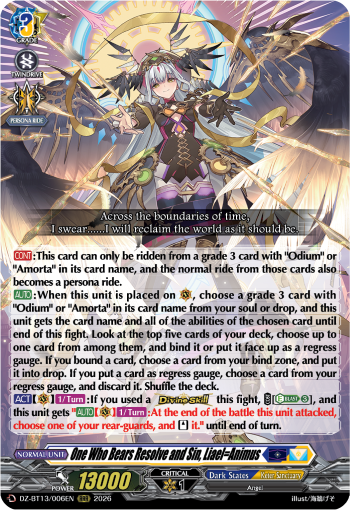 One Who Bears Resolve and Sin, Liael=Animus: DZ Booster Set 13: Parallactic Clash
