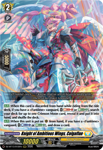Knight of Ambitious Wings, Colgaflan: DZ Booster Set 13: Parallactic Clash