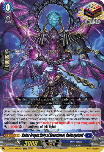 Hades Dragon Deity of Resentment, Gallmageheld: DZ Booster Set 13: Parallactic Clash