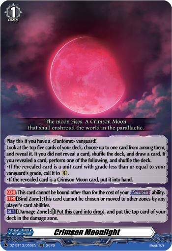 Crimson Moonlight: DZ Booster Set 13: Parallactic Clash