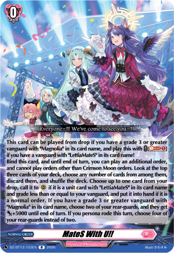 MateS With U!!: DZ Booster Set 13: Parallactic Clash
