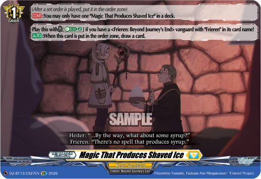 Magic That Produces Shaved Ice: DZ Booster Set 13: Parallactic Clash