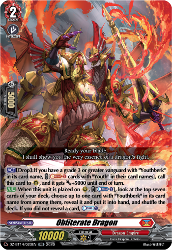 Obliterate Dragon: DZ Booster Set 14: Envoys of the Crimson Moon