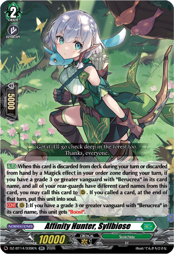 Affinity Hunter, Syllbiose: DZ Booster Set 14: Envoys of the Crimson Moon