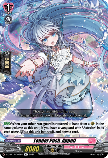 Tender Push, Appuil: DZ Booster Set 14: Envoys of the Crimson Moon
