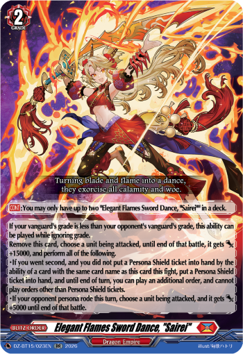 Elegant Flames Sword Dance, "Sairei": DZ Booster Set 15: Strike of Illusionary Shadows