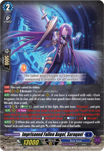 Imprisoned Fallen Angel, Saraqael: DZ Booster Set 15: Strike of Illusionary Shadows