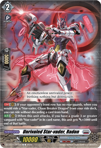 Unrivaled Star-vader, Radon: DZ Booster Set 15: Strike of Illusionary Shadows