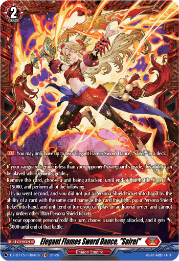 Elegant Flames Sword Dance, "Sairei" (FR): DZ Booster Set 15: Strike of Illusionary Shadows