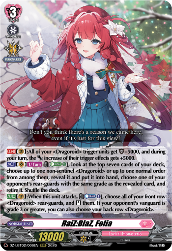 RaiZ:BlaZ, Folia: DZ Lyrical Booster 02: Lyrical Monasterio Season of Wonders