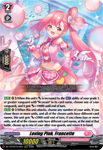 Loving Pink, Francette: DZ Lyrical Booster 02: Lyrical Monasterio Season of Wonders