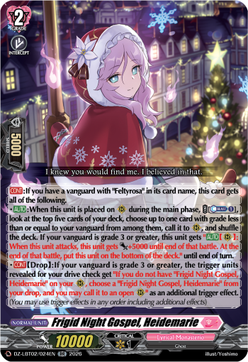 Frigid Night Gospel, Heidemarie: DZ Lyrical Booster 02: Lyrical Monasterio Season of Wonders