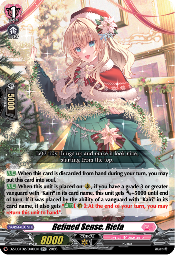 Refined Sense, Riefa: DZ Lyrical Booster 02: Lyrical Monasterio Season of Wonders