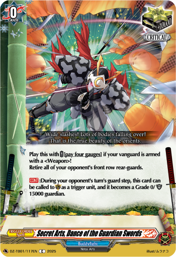 Secret Arts, Dance of the Guardian Swords: Cardfight!! Vanguard Title Booster 01: “Future Card Buddyfight”