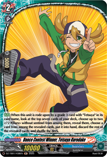 Dance Contest Winner, Tetsuya Kurodake: Cardfight!! Vanguard Title Booster 01: “Future Card Buddyfight”