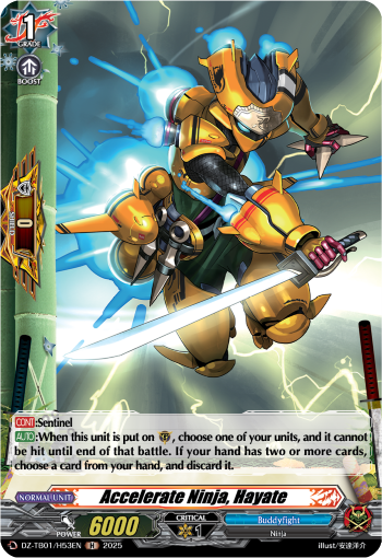 Accelerate Ninja, Hayate: Cardfight!! Vanguard Title Booster 01: “Future Card Buddyfight”