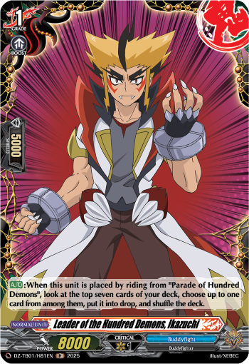 Leader of the Hundred Demons, Ikazuchi: Cardfight!! Vanguard Title Booster 01: “Future Card Buddyfight”