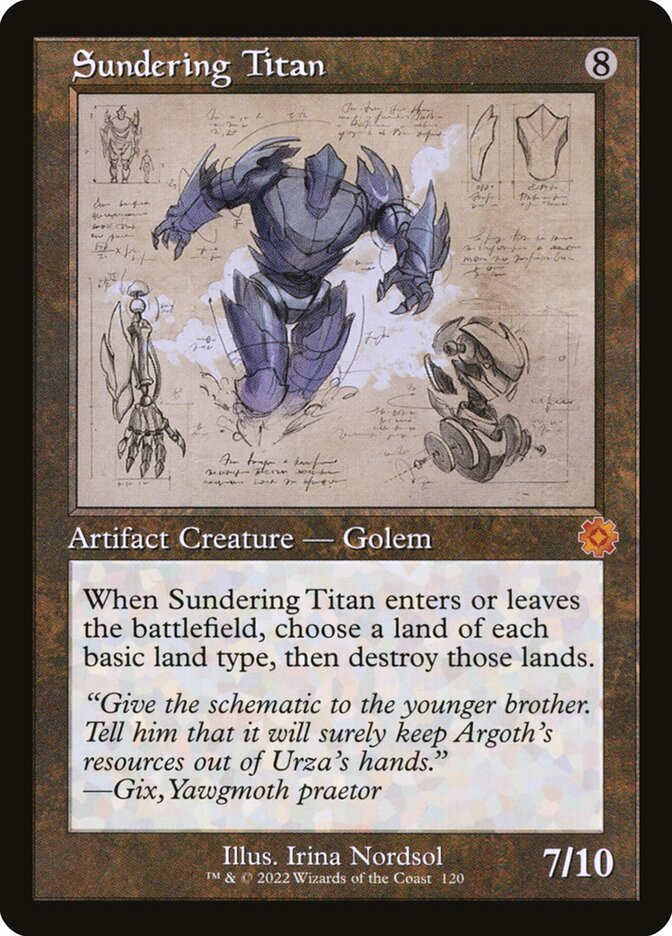 Sundering Titan (#120) (Retro Frame) - (Foil): The Brothers' War Retro Artifacts