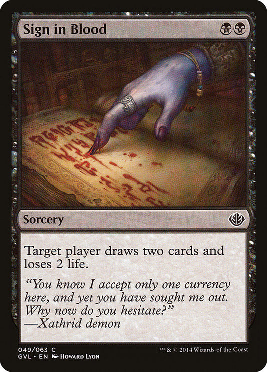 Sign in Blood: Duel Decks Anthology: Garruk vs. Liliana