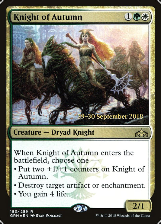 Knight of Autumn (Prerelease) (Guilds of Ravnica) - (Foil): Guilds of Ravnica Promos