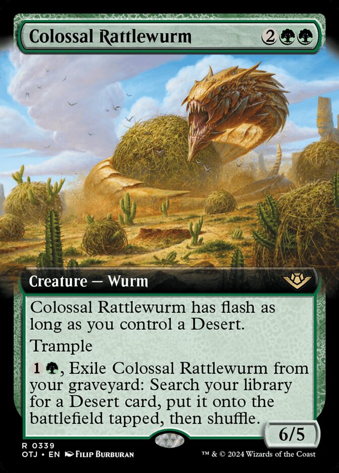 Colossal Rattlewurm (Extended Art): Outlaws of Thunder Junction