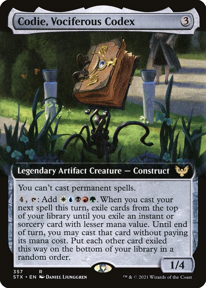Codie, Vociferous Codex (Extended Art) - (Foil): Strixhaven: School of Mages