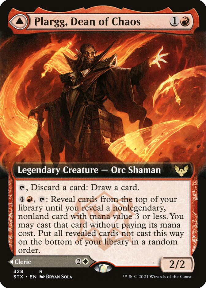 Plargg, Dean of Chaos // Augusta, Dean of Order (Extended Art) - (Foil): Strixhaven: School of Mages