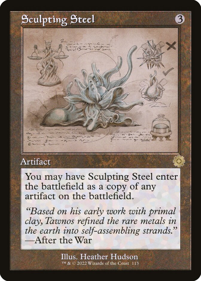 Sculpting Steel (#113) (Retro Frame) - (Foil): The Brothers' War Retro Artifacts