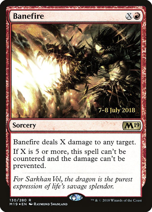 Banefire (Prerelease) (Core Set 2019) - (Foil): Core Set 2019 Promos